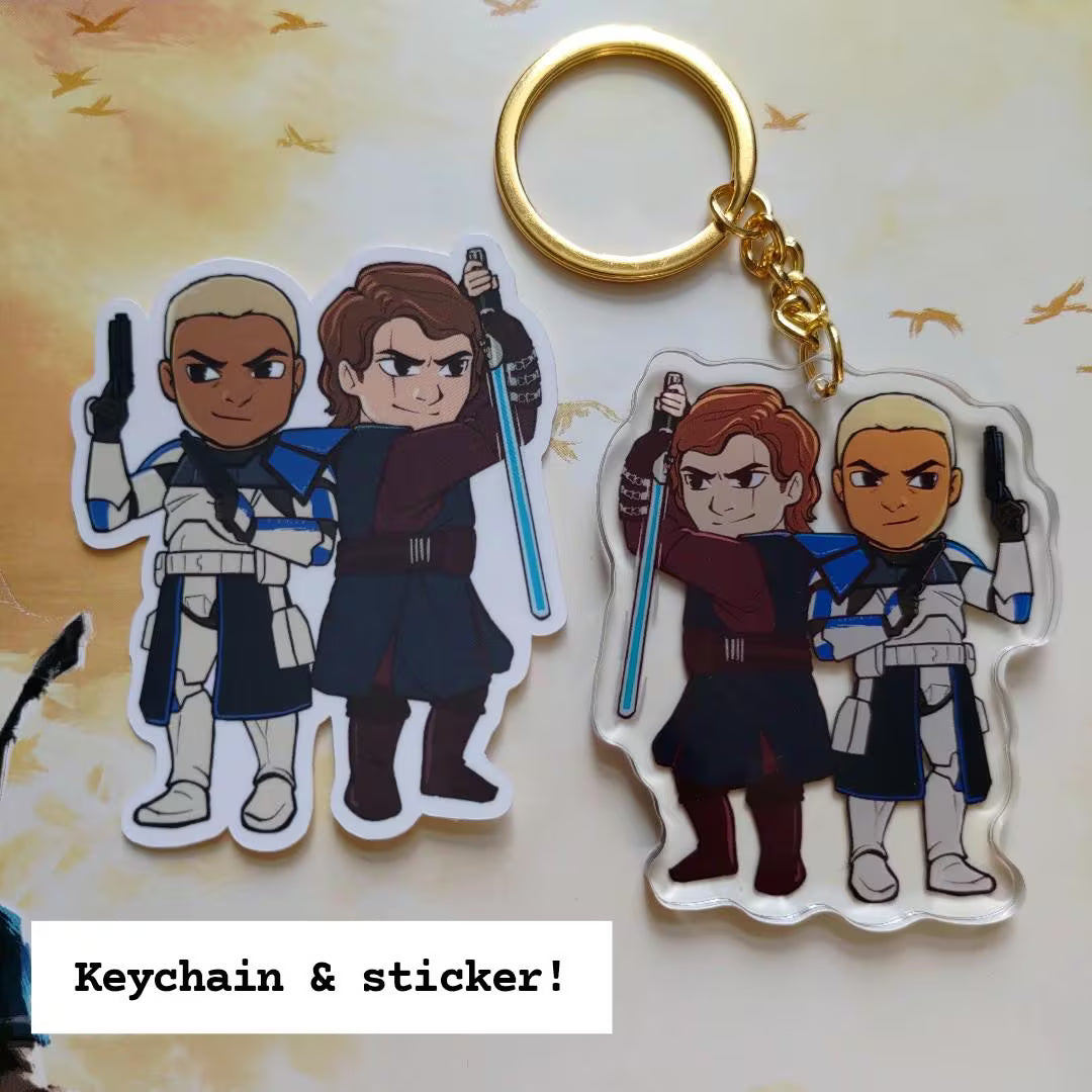Anakin and Rex Acrylic Charm Keychain