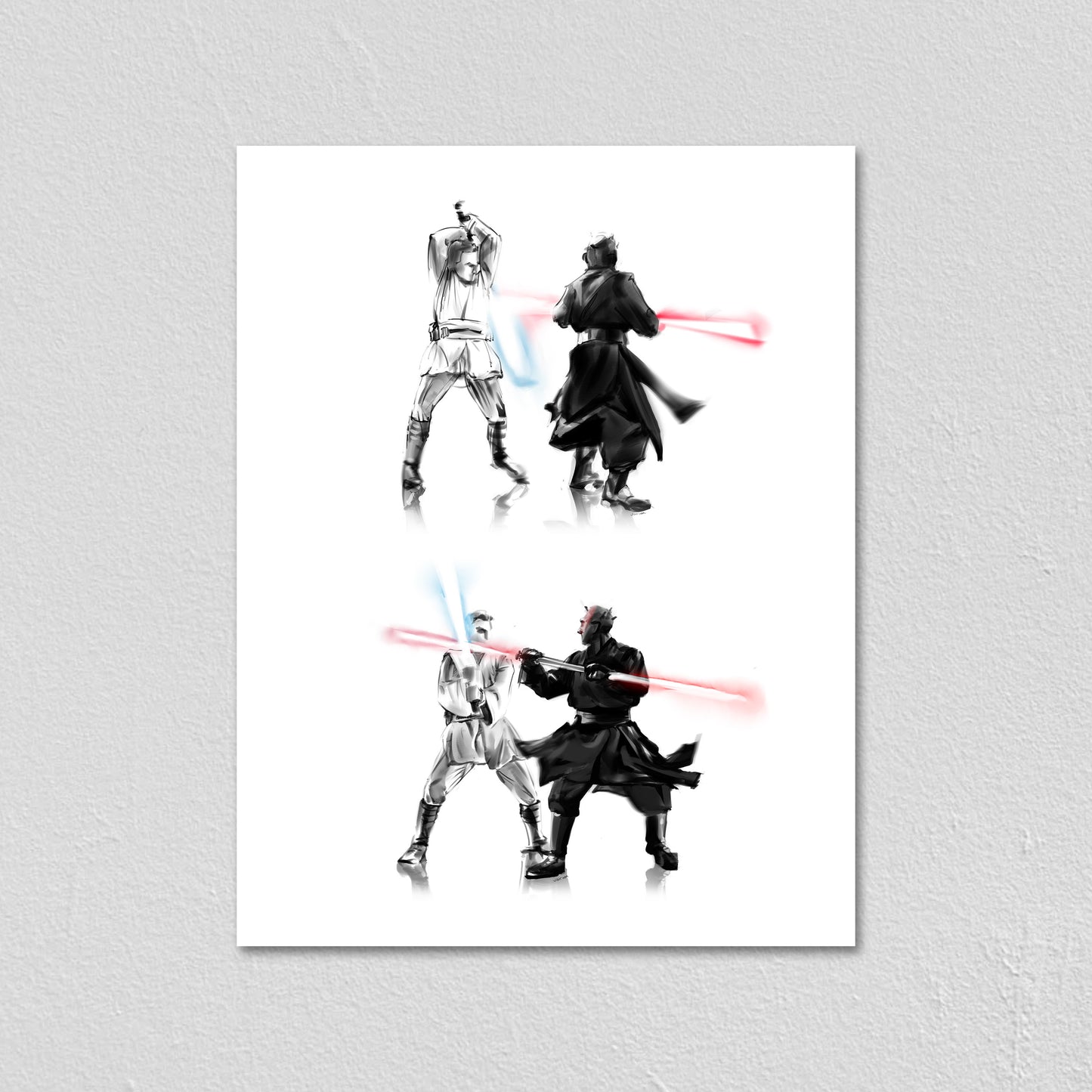 Obi Wan VS Maul - Art Print