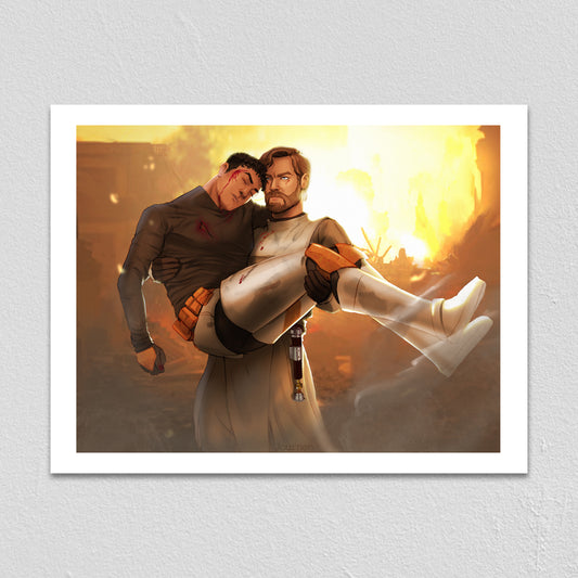 Obi Wan saving Cody - Art Print