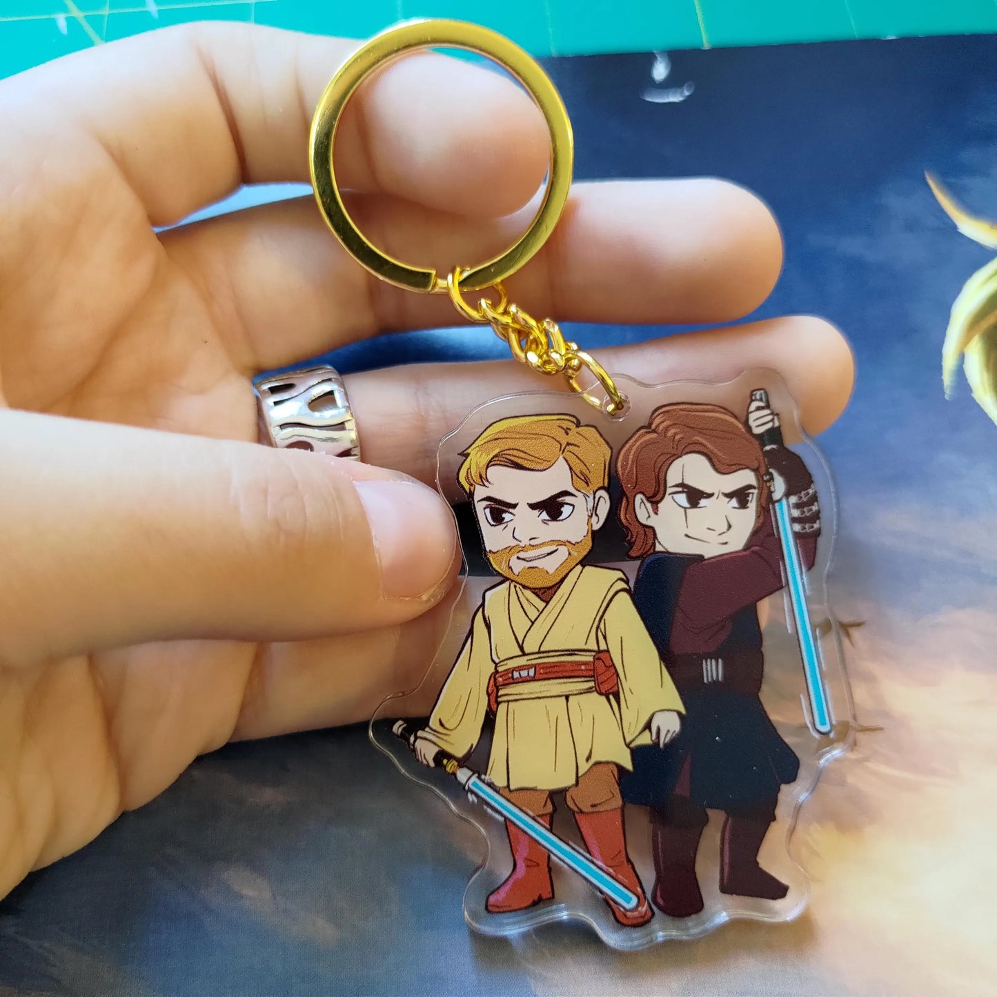 Obi-Wan and Anakin Acrylic Charm Keychain