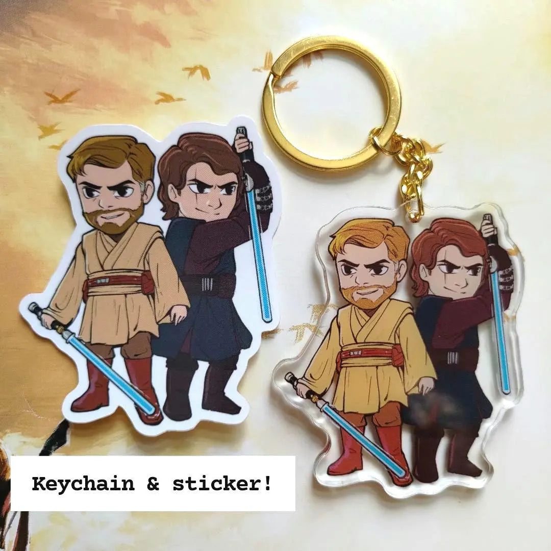 Obi-Wan and Anakin Acrylic Charm Keychain