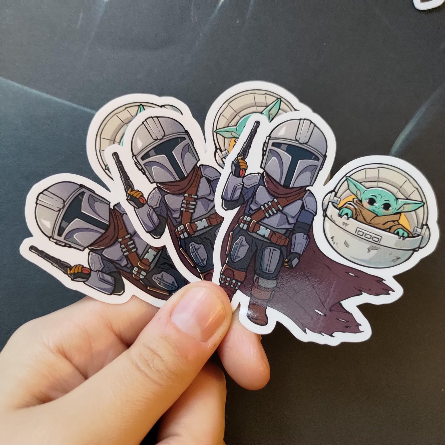 Mando and Grogu Acrylic Charm Keychain!