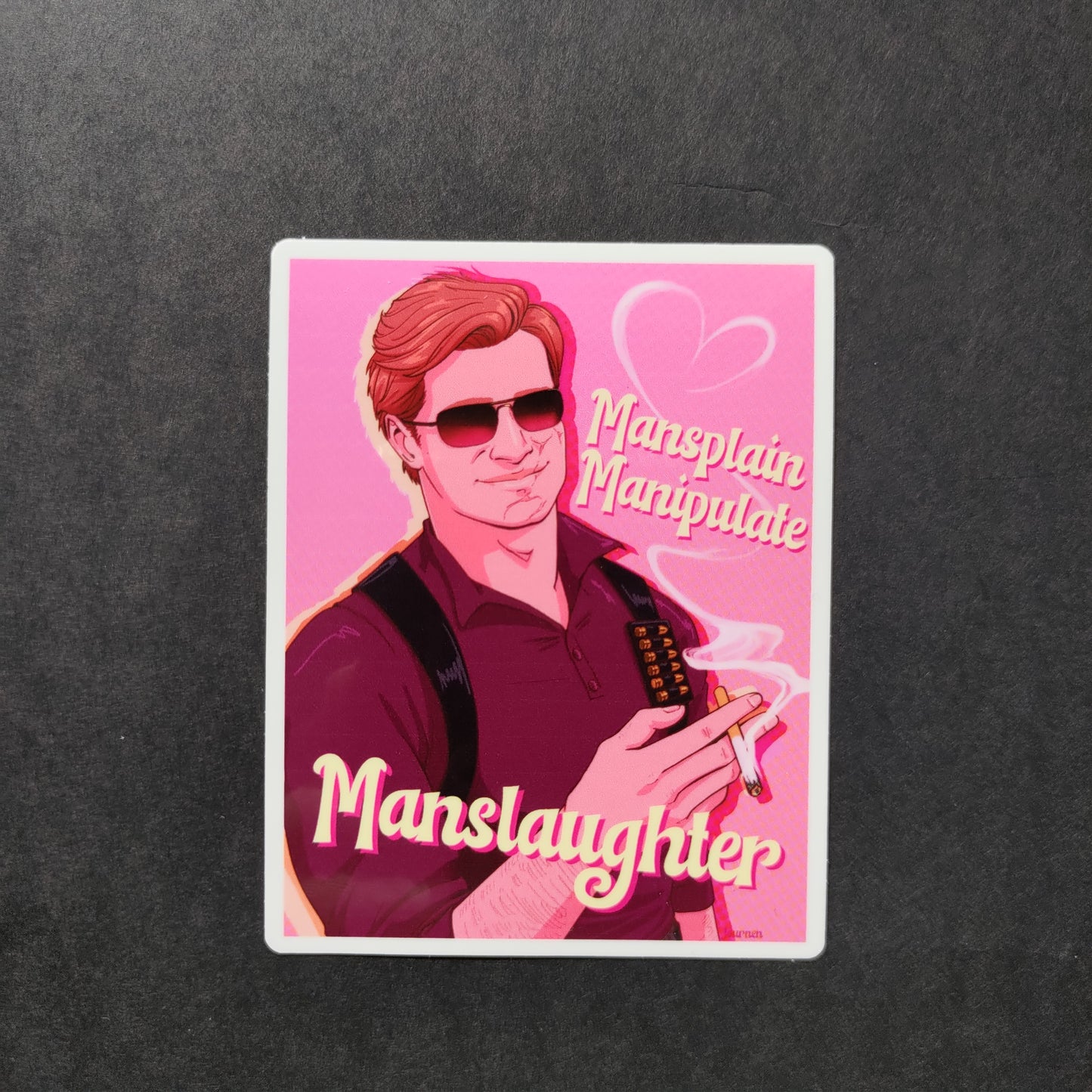 Mansplain, Manipulate, Manslaughter Adler Stickers!