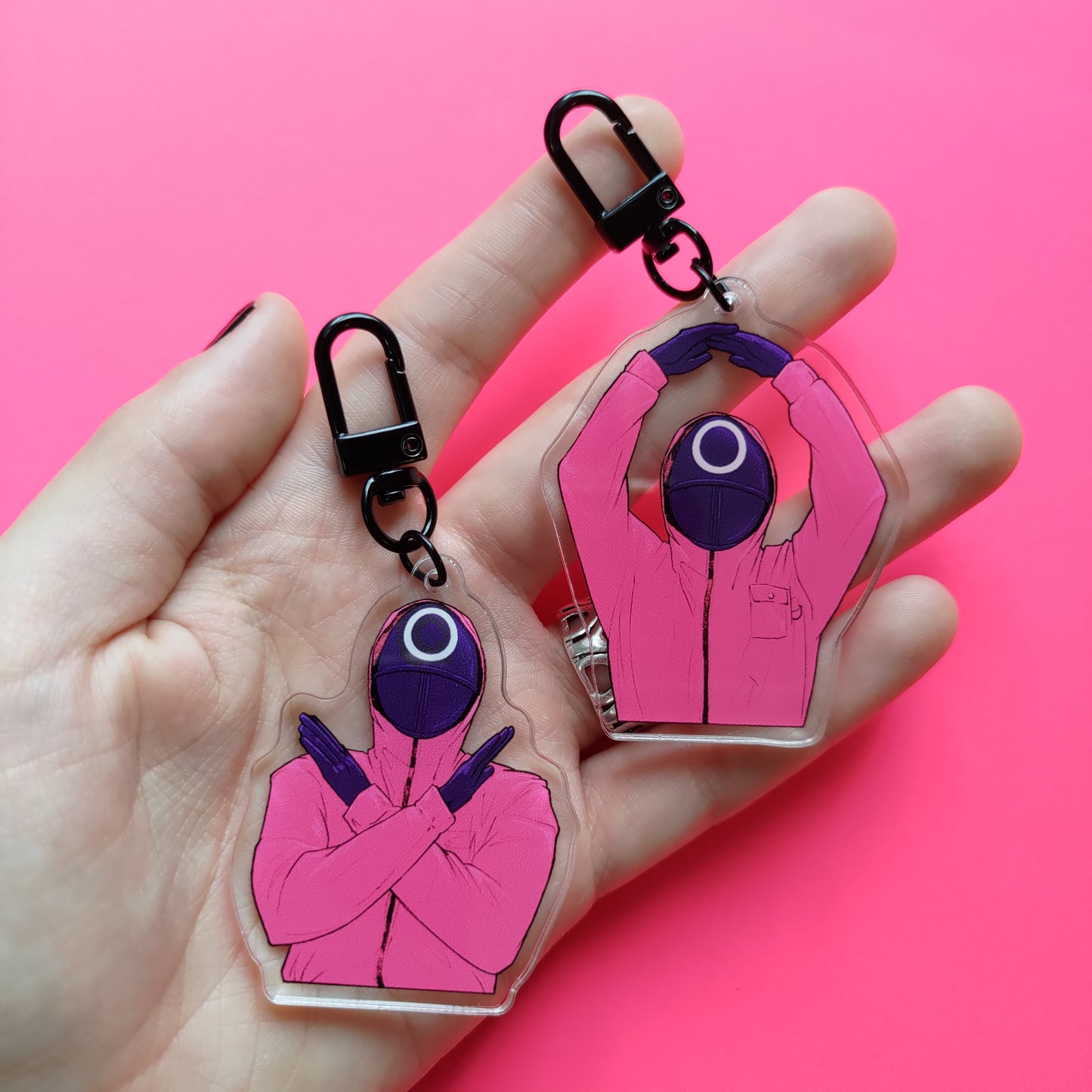 Pink Guard Acrylic Charm Keychains!