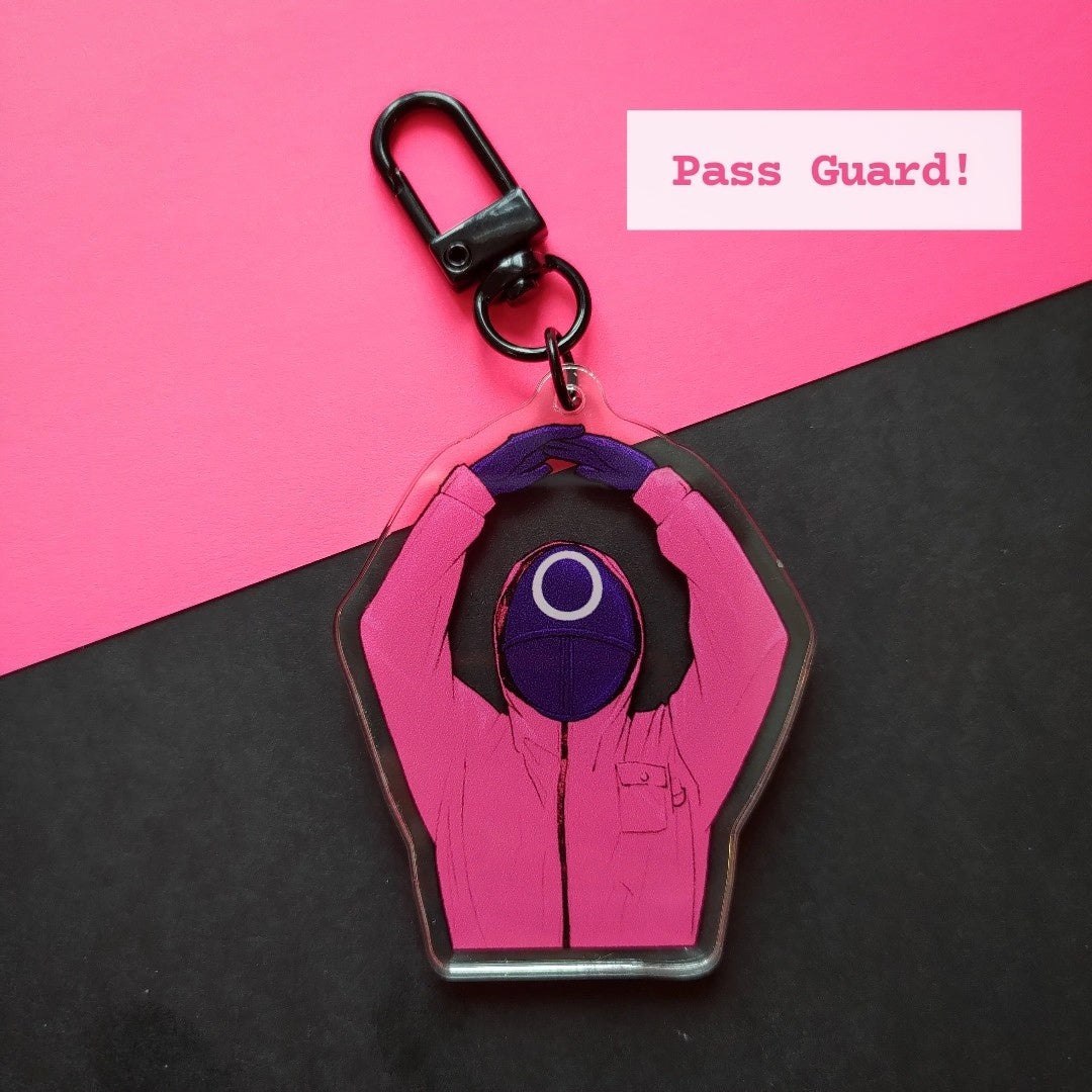 Pink Guard Acrylic Charm Keychains!