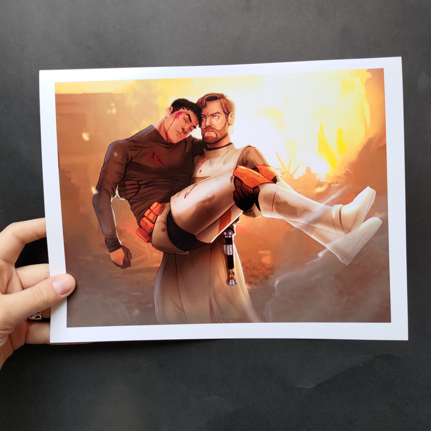 Obi Wan saving Cody - Art Print