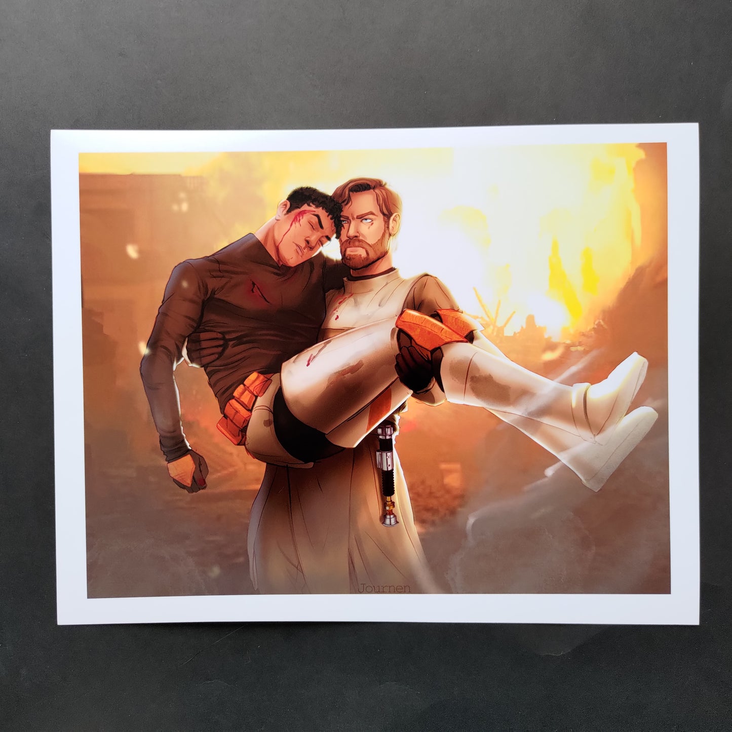 Obi Wan saving Cody - Art Print