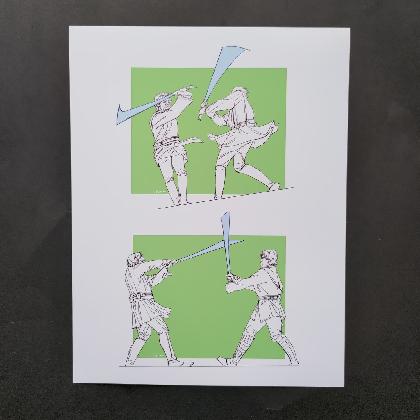 Obi-Wan vs Anakin Mustafar Fight Poses - Art Prints