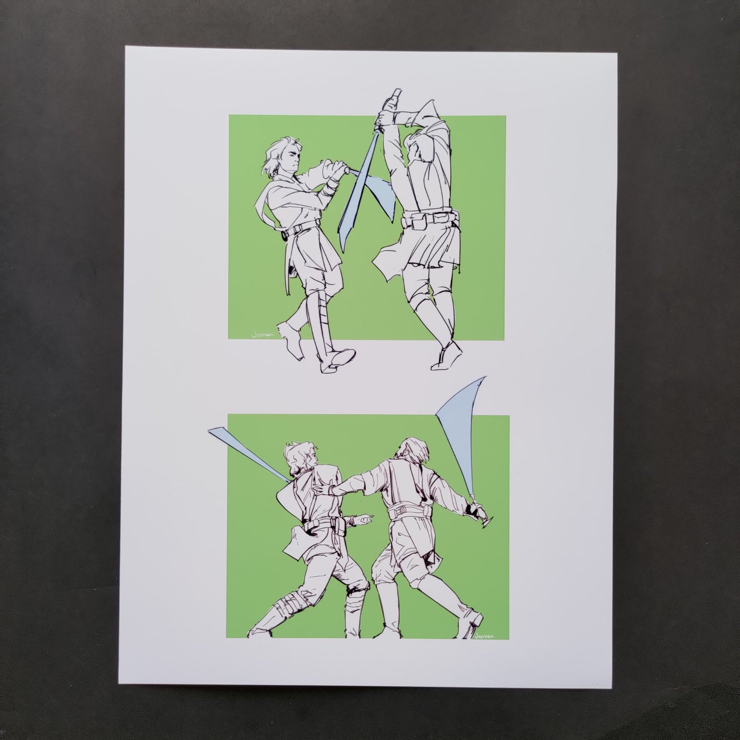 Obi-Wan vs Anakin Mustafar Fight Poses - Art Prints