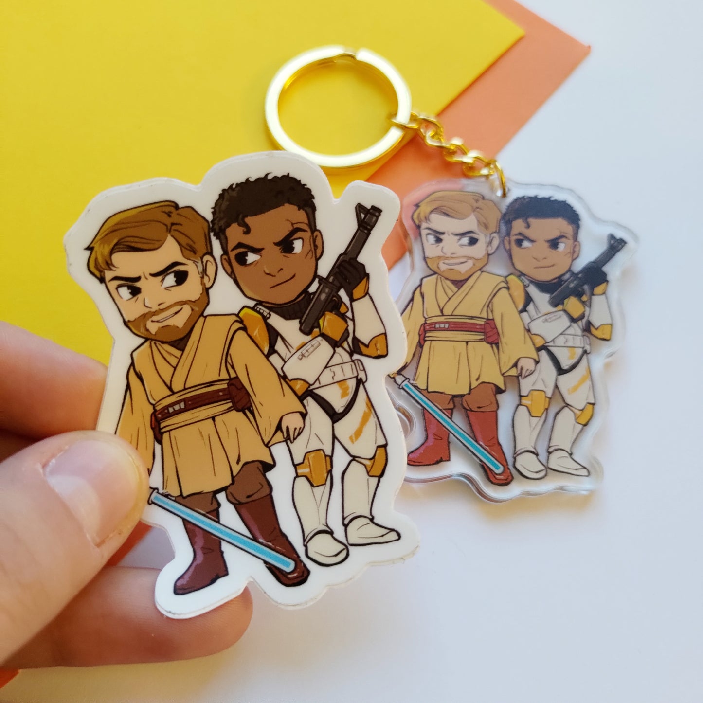 Obi-Wan and Cody Acrylic Charm Keychain