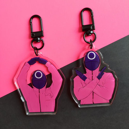 Pink Guard Acrylic Charm Keychains!