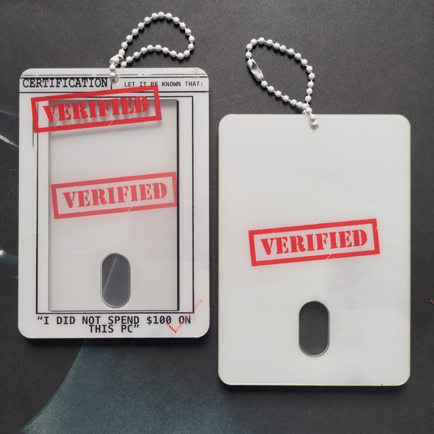 "I did not pay $100 for this PC" Acrylic Photocard Holder